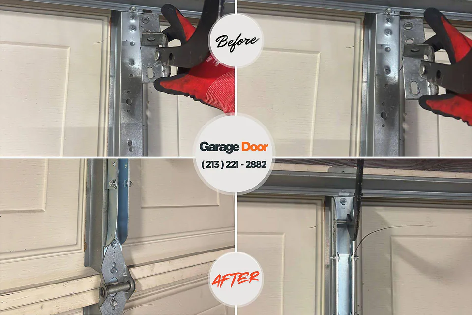 Before and after: garage door repair Lorane, PA